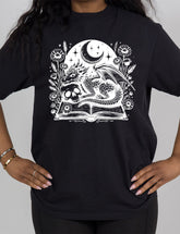 Book Dragon Skull Moon | Modern Tee