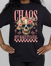 Chaos But Make It Casual Skull Modern Tee