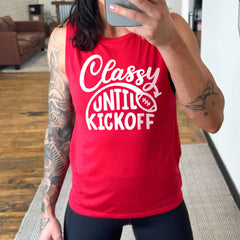 Classy Until Kickoff Muscle Tank
