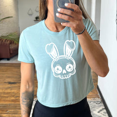 Cute Bunny Skull Cropped Tee