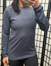 Basic Long Sleeve Tee | Heather Navy