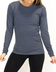 Basic Long Sleeve Tee | Heather Navy