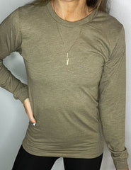 Basic Long Sleeve Tee | Heather Olive