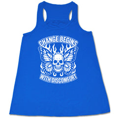 Change Begins with Discomfort Skull Butterfly Shirt