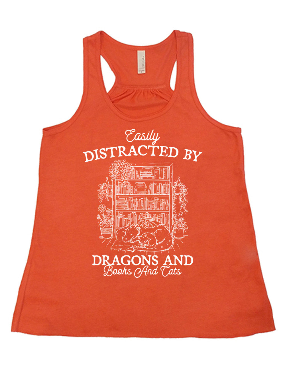 Easily Distracted By Dragons And Books And Cats Shirt