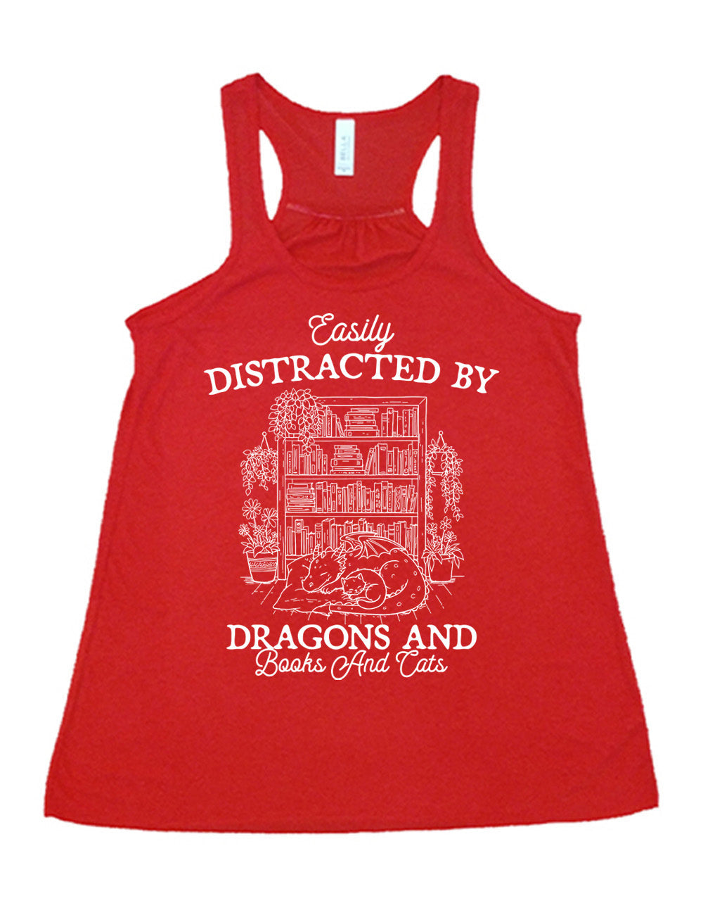 Easily Distracted By Dragons And Books And Cats Shirt