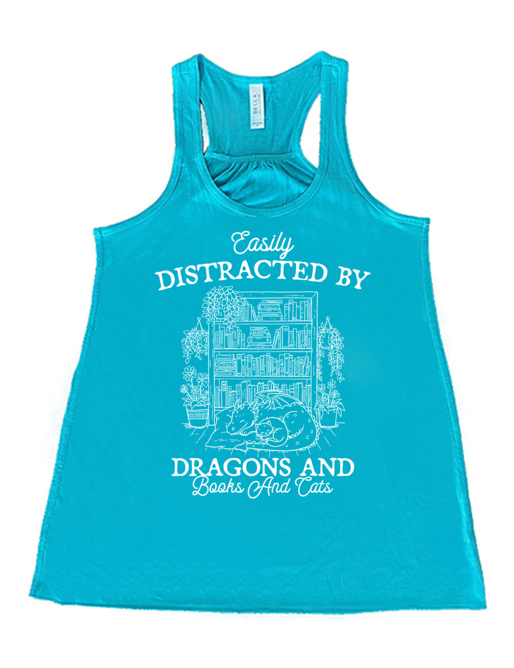 Easily Distracted By Dragons And Books And Cats Shirt