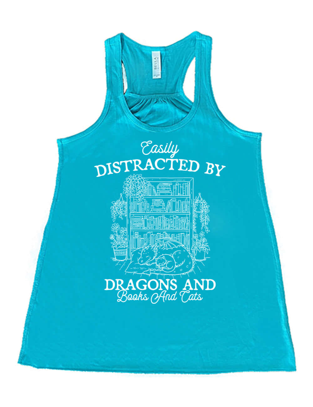 Easily Distracted By Dragons And Books And Cats Shirt