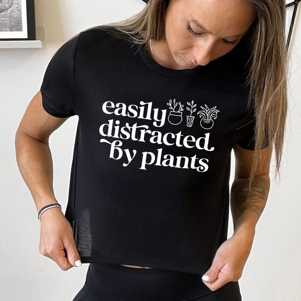 Easily Distracted By Plants Cropped Tee