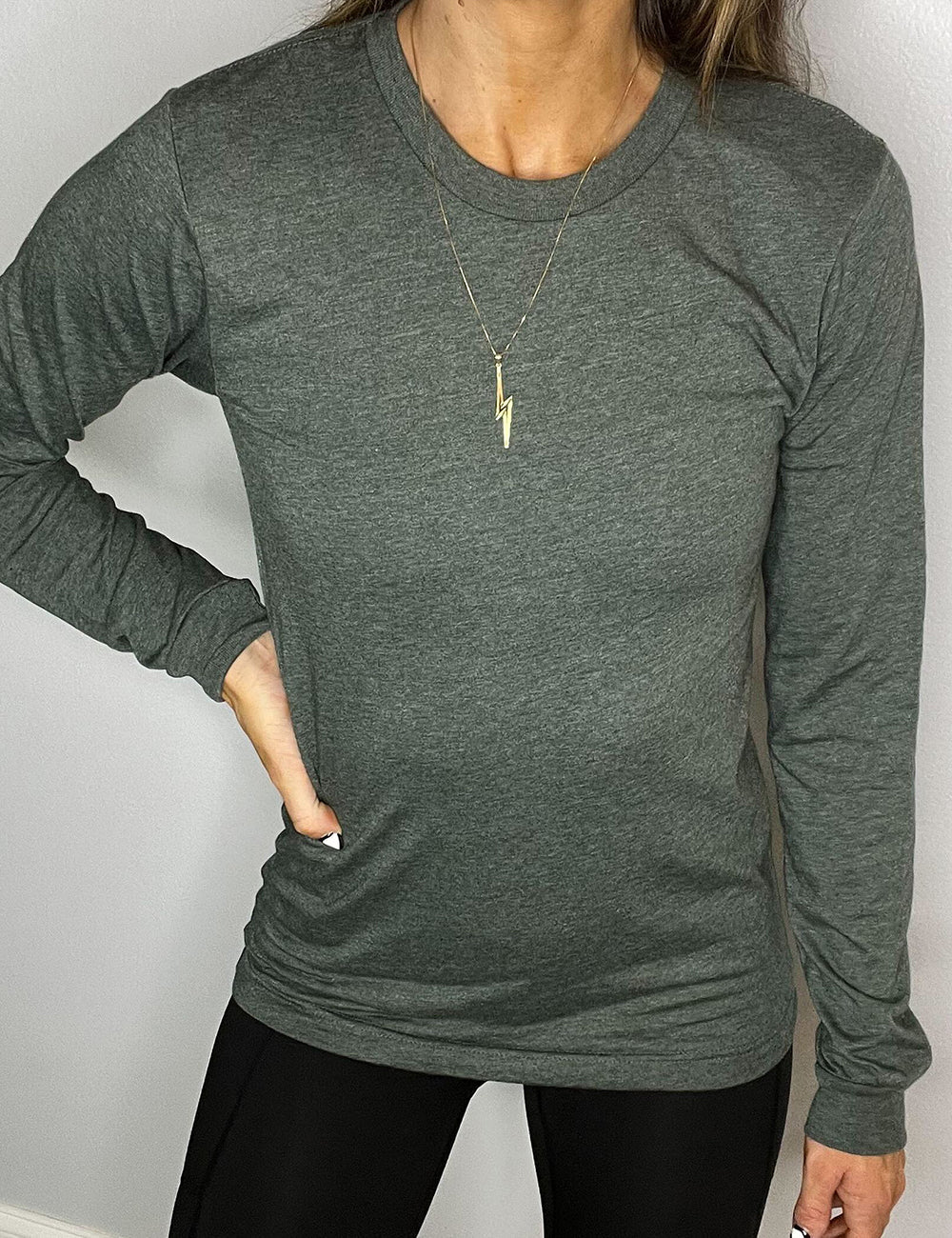 Basic Long Sleeve Tee | Heather Forest