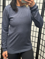 Basic Long Sleeve Tee | Heather Navy
