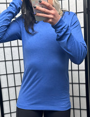 Basic Long Sleeve Tee | Heather True Royal